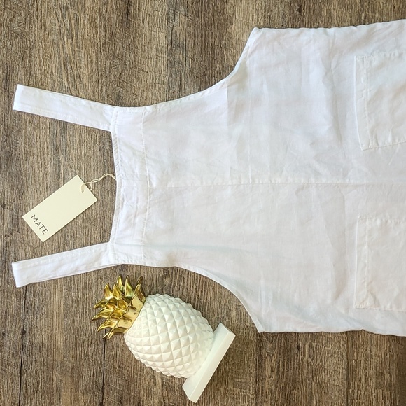 NWT! Mate the Label Maya Linen Overalls - White - Picture 5 of 15